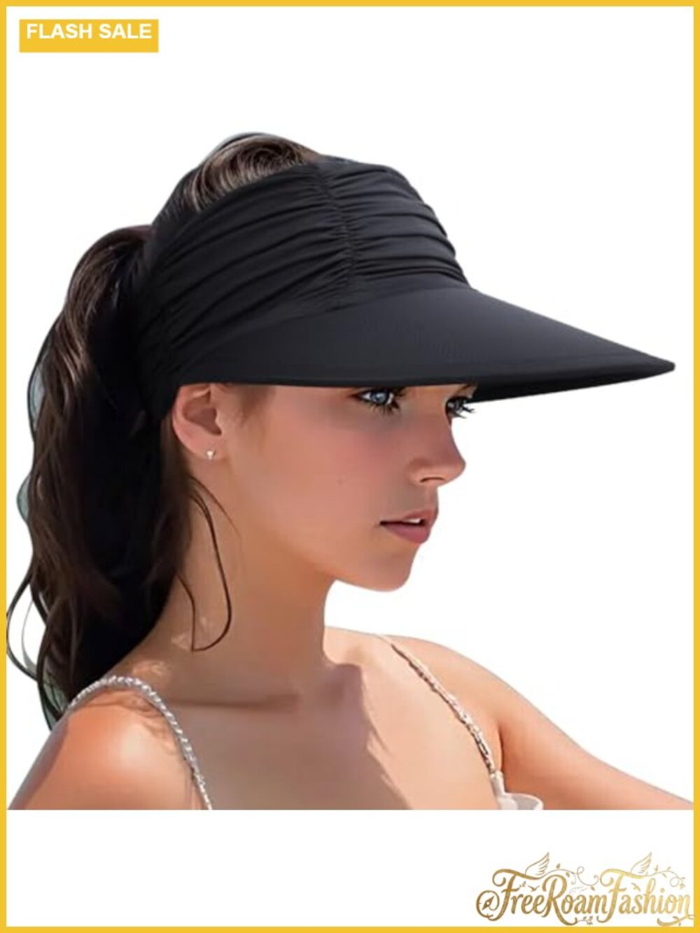 Wide Brim Visor Sun Hat Adjustable Foldable UPF 50+ UV Protection Outdoor